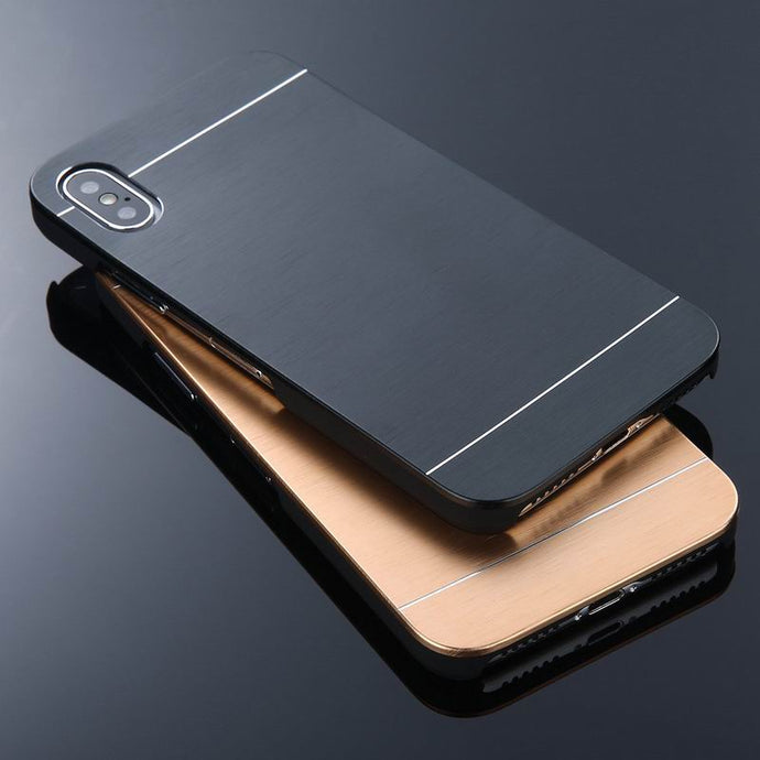 Plus Luxury Metal Brushed Hard Plastic Back Cover For iPhone 7 8 6 6s Plus Aluminum Case